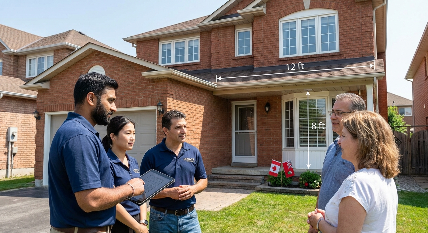 Legacy Homes team with Canadian and Ontario flags